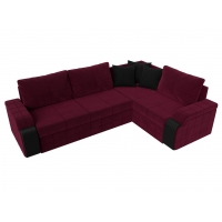 Угловой диван Николь (микровельвет бордовый чёрный) - Изображение 4